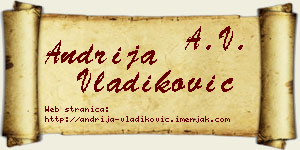 Andrija Vladiković vizit kartica